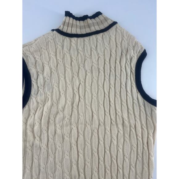 St. John Sweaters - St. John Collection by Marie Gray Sweater Vest Womens Small Cream Ivory Blue